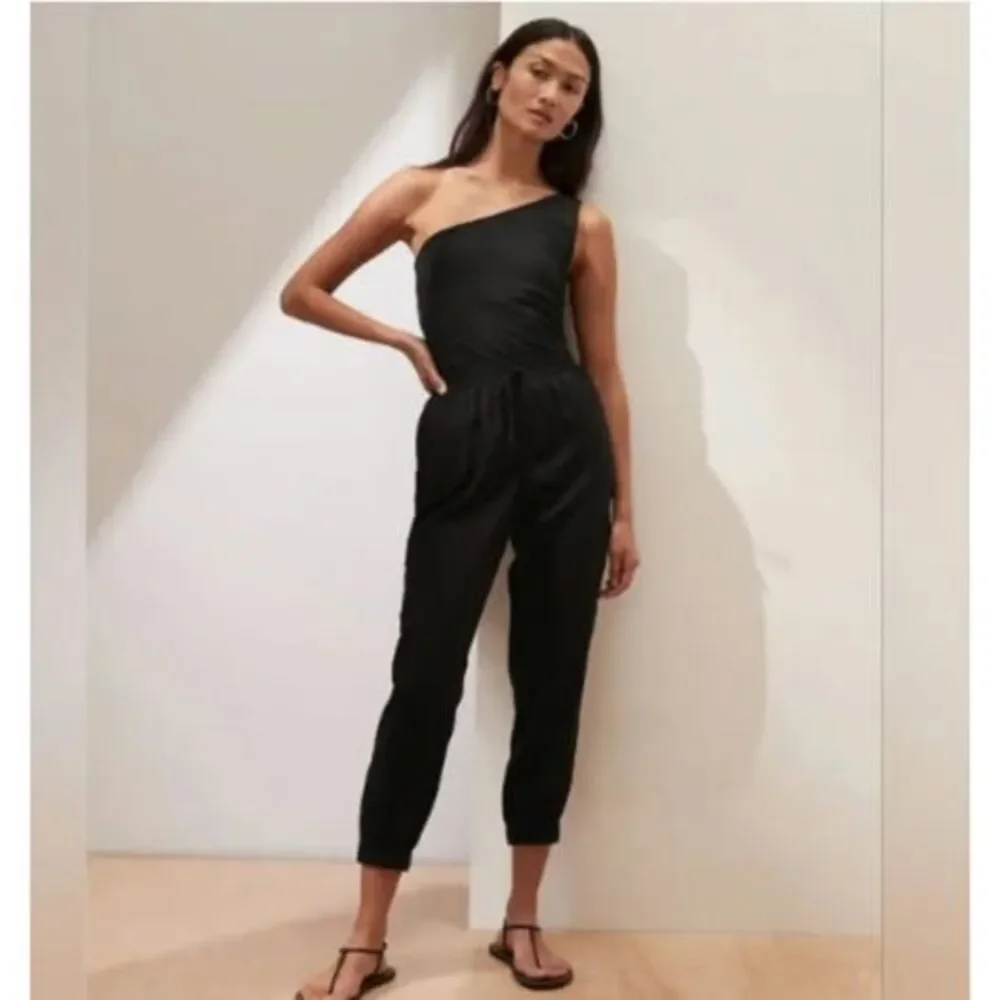 Banana Republic Factory Linen Cargo Jogger Black Size XXL NWT
